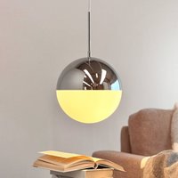 Dyberg Larsen Hänglampa Nova D25, opal/krom, metall