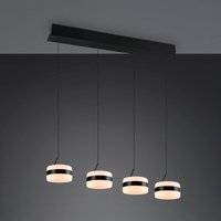 Trio Lighting LED-pendellampa Dios, svart, längd 85 cm, CCT, 4 lampor