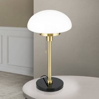 ORION Sparta table lamp, black/brass, glass, marble, 55 cm