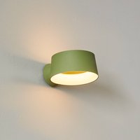 LOOM DESIGN LED wall light Cookie, green, aluminium, Ø 15 cm