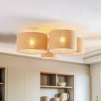Euluna Lodge ceiling light, 4-bulb, jute