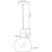 Lucide Hänglampa Julius, 1 lampa, rökgrå, Ø 28 cm