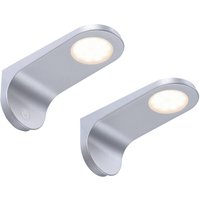 LED-Unterbaulampe Amon, silber, 15 cm lang, 2er-Set, dimmbar