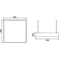 BRUMBERG Suspension LED Biro Square, DALI intensité variable, argent, 3000K