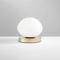 Eco-Light Ripple table lamp, gold/opal, Ø 18 cm
