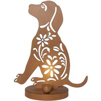 LED-Solar-Dekolampe Oxidog, Höhe 33 cm, rostfarben, IP44