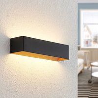 Arcchio LED-vägglampa Karam, 37 cm, svart, metall, upp/ner
