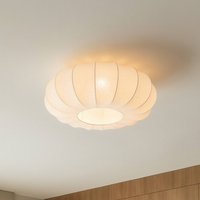 Lindby taklampa Helin, vit, Ø 60 cm, textil, 3 x E27