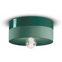 Ferroluce Taklampa PI keramik blank/matt Ø 25 cm grön