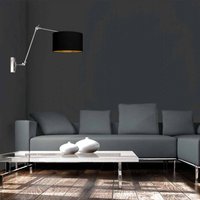 Steinhauer Vägglampa Prestige Chic stål/svart-guld, utskjutande längd 90 cm