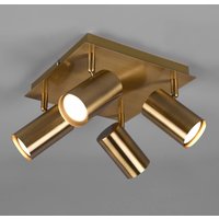 Trio Lighting Marley downlight, antique brass, 4-bulb