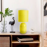 Näve Erida table lamp, ceramics and fabric, yellow