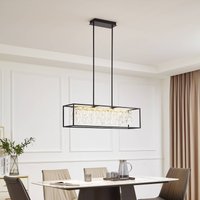 Lucande LED hanging light Kassi, black, iron, dimmable, 90 cm