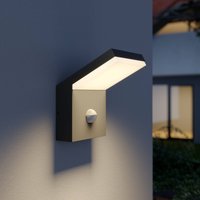 Arcchio LED-utomhusvägglampa Yolena, sensor, antracit, aluminium