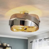 Domiluce Tornado ceiling light, chrome and nickel 50 cm