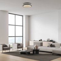 JUST LIGHT. GmbH Hanni LED ceiling light, black, iron, aluminium, crystal effect