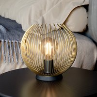 EGLO Venezuela bordslampa, skärm tillverkad av gyllene stavar