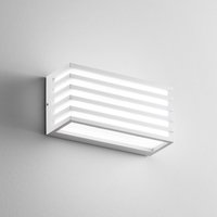 INTEC LED-utomhusvägglampa Dukrot, vit, bredd 22 cm, metall