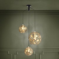 EGLO Skoura hanging light, brass-coloured, 70 x 68 cm, 3-bulb, steel