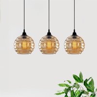 Opviq Hanging light Gold 012, gold-transparent, glass, 3-bulb, linear