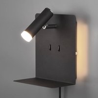 Trio Lighting Applique murale LED élément avec tablette noir mat