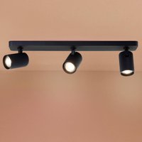 Brilliant LED downlight Marty, length 53 cm, sand black, 3-bulb.