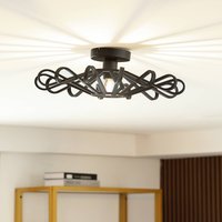 Lindby taklampa Kaelen, svart, järn, Ø 45 cm, E27