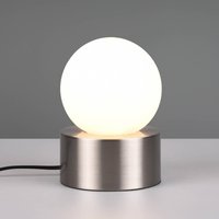 Reality Leuchten Bordslampa Countess, opalglas, metallfot nickel