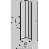 Maytoni Vägglampa Calipso, svart, höjd 20 cm Metall 2xGU10 upp/ner