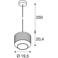 SLV Pantilo Rope 20 hanging light, black/grey/silver, glass