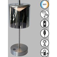 FH Lighting LED-bordslampa Riva, nickel/rök Höjd 34,5 cm