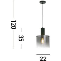 Searchlight Sweden hänglampa, 1 lampa, stål, glas, E27