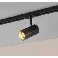 Lindby track spotlight Linaro, GU10, Ø 6 cm, black/brown