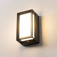BEGA outdoor wall light 22733 E27, graphite, cast aluminium, glass