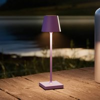 Sigor Lampe de table LED rechargeable Nuindie pocket, violette, IP54, à intensité