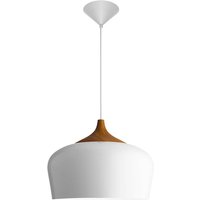 Aluminor Voltige pendant light, white with wooden detail