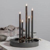 STAR TRADING Deco candelabra, five-bulb, misty grey