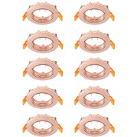 Prios takinbyggnadslampa Fibur, koppar, zink, Ø8,2 cm, 10 st