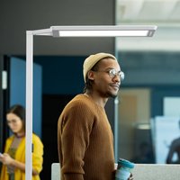 Waldmann Lampadaire LED Yara.single 4 000 K, BT, PIR, blanc