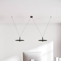 Zambelis LED pendant light 23227, black, Ø 35 cm, 2-bulb, metal