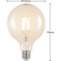 Arcchio LED bulb E27 6W 2,700K G125 Globe, filament, clear