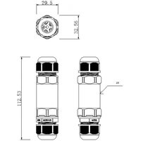Deko-Light Outdoor multi-cable connector for 2 cables 4-14 mm