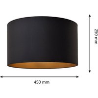 HELAM Lampskärm Alba, Ø 45 cm, E27, svart/guld