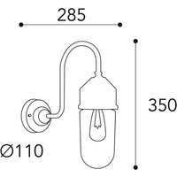 Moretti Luce Applique 1950N laiton ancien, verre droit transp.