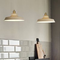 COREP Thelma pendant light, ivory, Ø 38 cm, metal