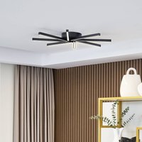 Lucande LED-taklampa Tjado, Ø 70 cm, svart, metall