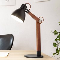 Fabas Luce Table lamp Sveva in wood, black/walnut