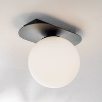 EMIBIG LIGHTING Plaza ceiling lamp, black/opal, 1-bulb