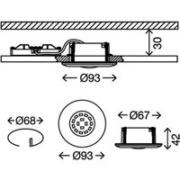 Briloner LED infälld spotlight Attach One, matt nickel, IP65