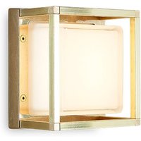 Moretti Luce Ice Cubic 3404 LED outdoor wall lamp natural brass